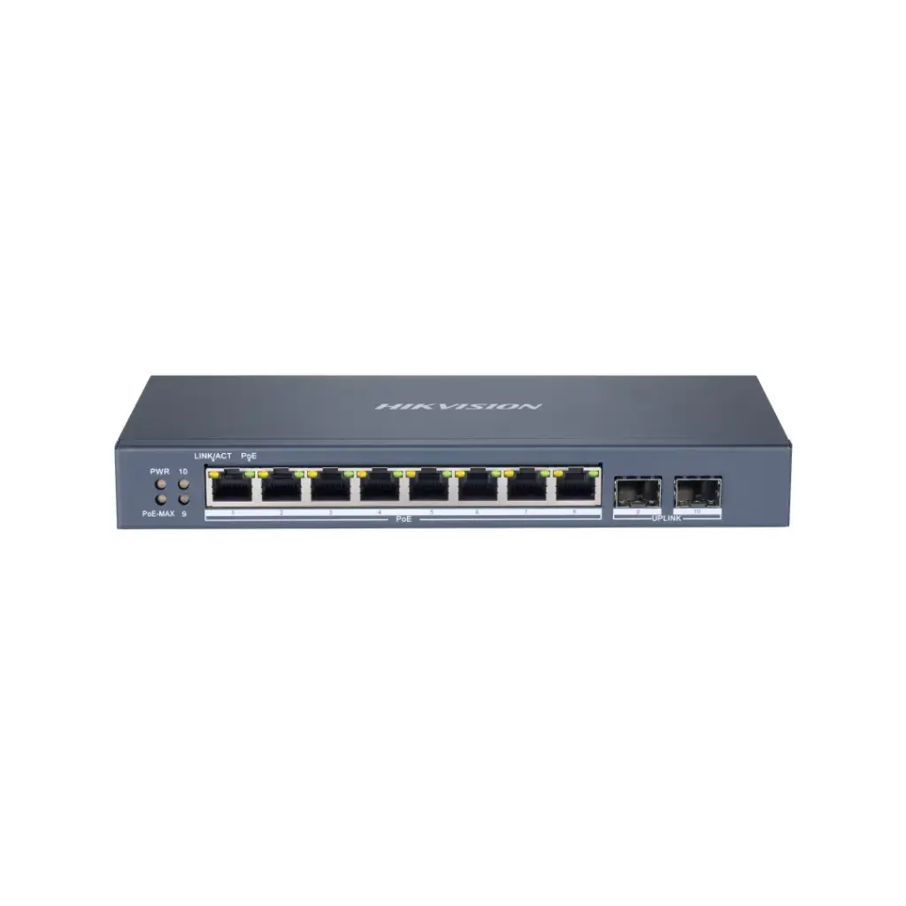 HIKVISION POE SWITCHING 8+2 PORT (1000MB POE)(1000MB SFP)(Managed)(120W) รุ่น DS-3E1510P-SI