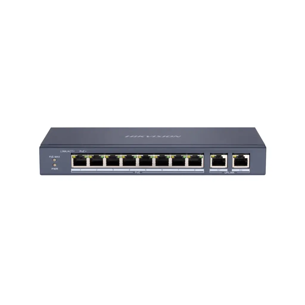 HIKVISION POE SWITCHING 8+2 PORT (10/100MB POE) (10/100MB Uplink) (Unmanaged)(60 W) รุ่น DS-3E0310P-E/M