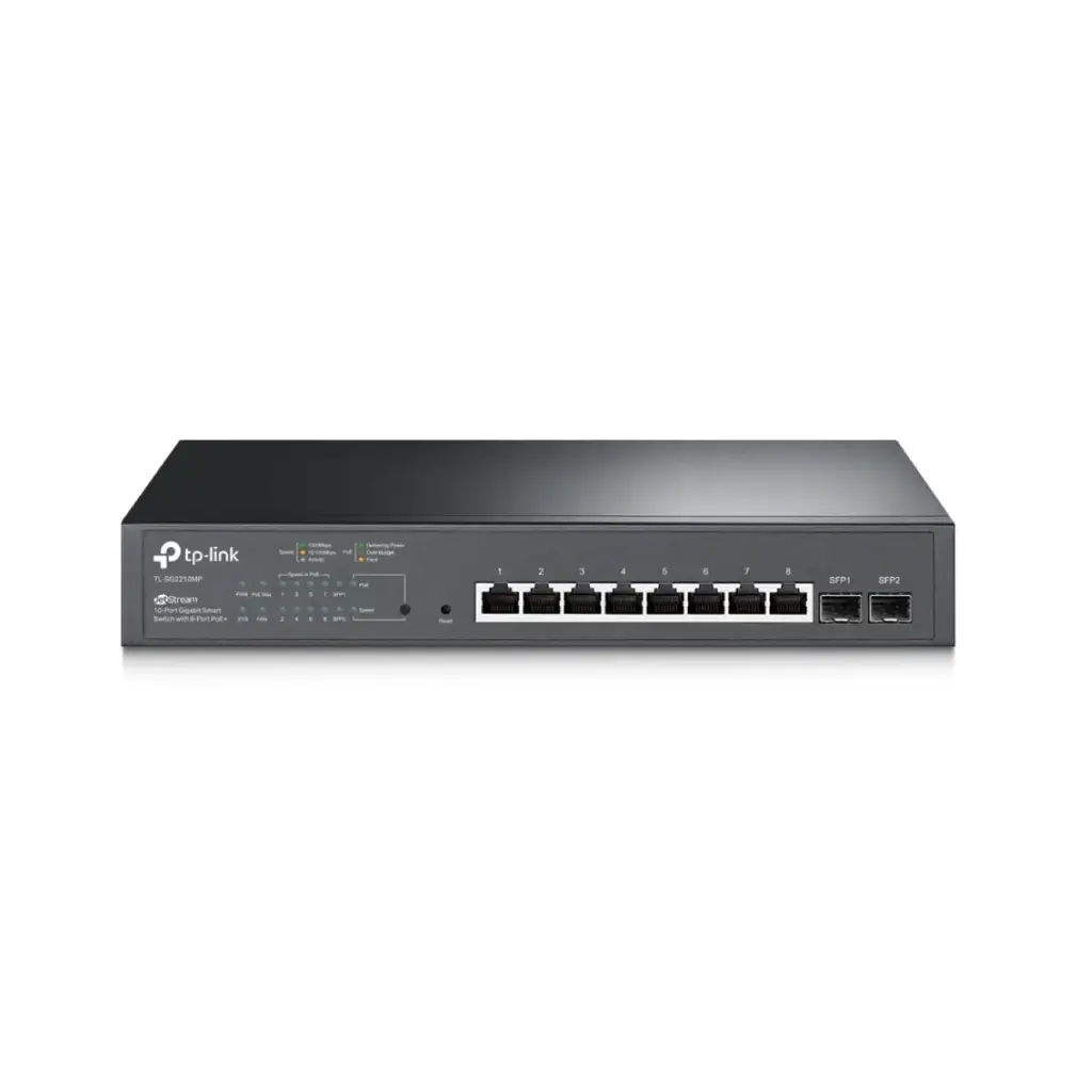 TP-LINK JetStream 10-Port Gigabit Smart Switch with 8-Port PoE+ รุ่น TL-SG2210MP