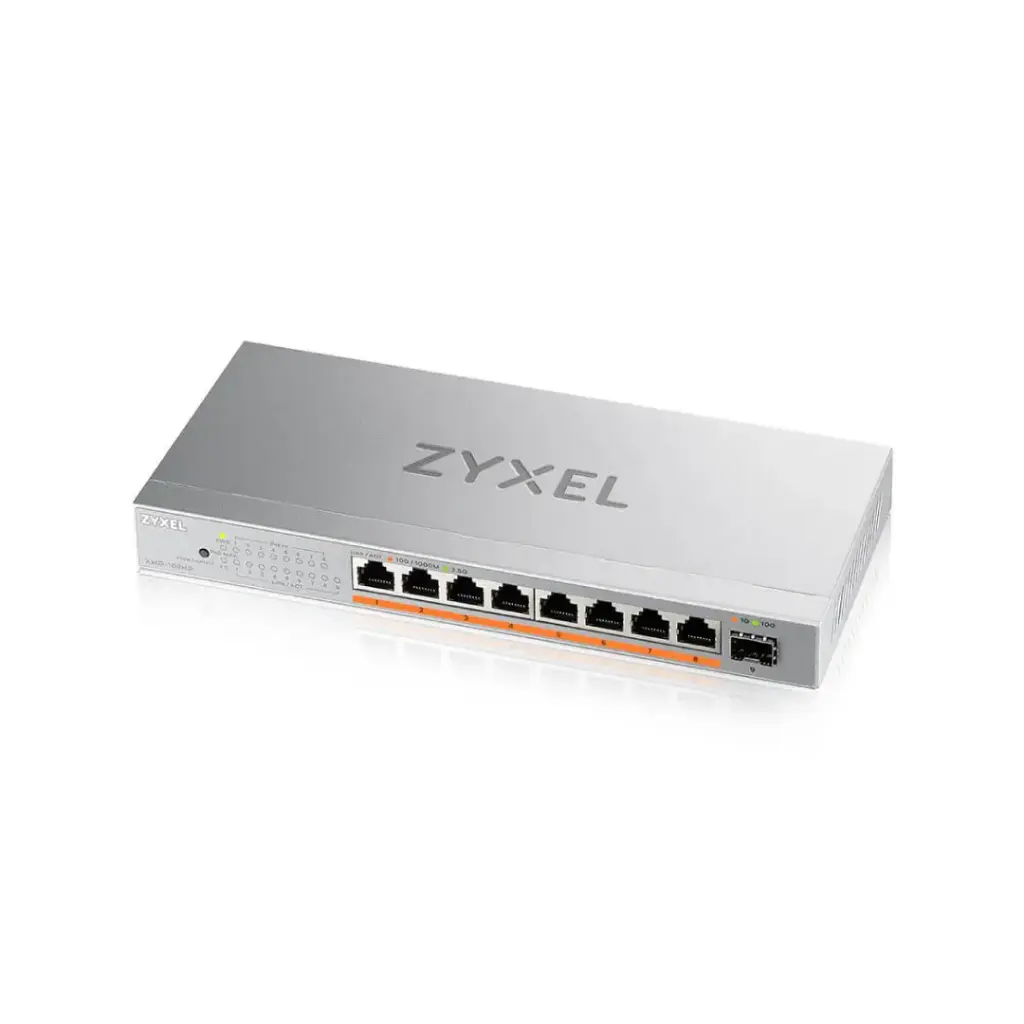 ZYXEL 8-Port 2.5G Unmanaged POE Switch with 10G Uplink (100W) รุ่น XMG-108HP