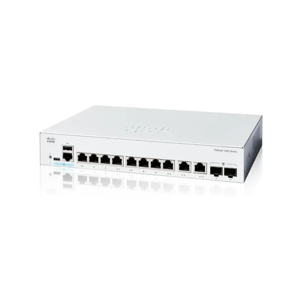 Cisco Catalyst 1200 8-port GE, Ext PS, 2x1G Combo รุ่น C1200-8T-E-2G