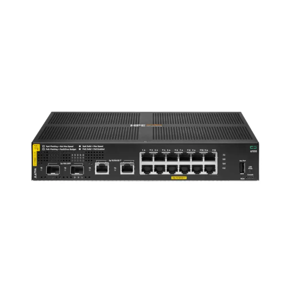 Aruba 6100 12G CL4 2SFP+ POE 139W Switch (JL679A)
