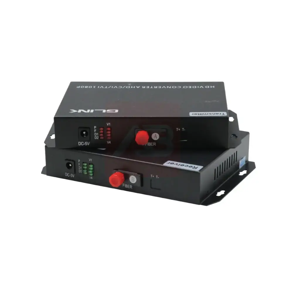 GLINK BNC to Fiber 4 CH (AHD/TVI/CVI 1080P) รุ่น GCVT-01 (ไม่มีอแดปเตอร์)(21292)