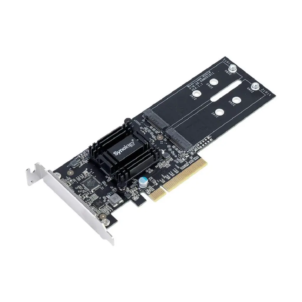 Synology PCIe Gen2 x8 adapter card for Dual M.2 NVMe / SATA SSD slots รุ่น M2D18