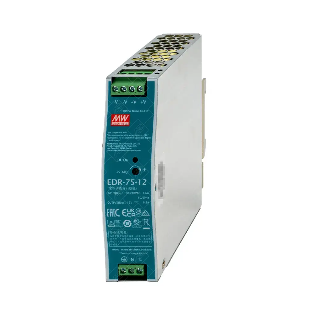 MEANWELL Switching Power Supply EDR Series 12V 6.3A รุ่น EDR-75-12