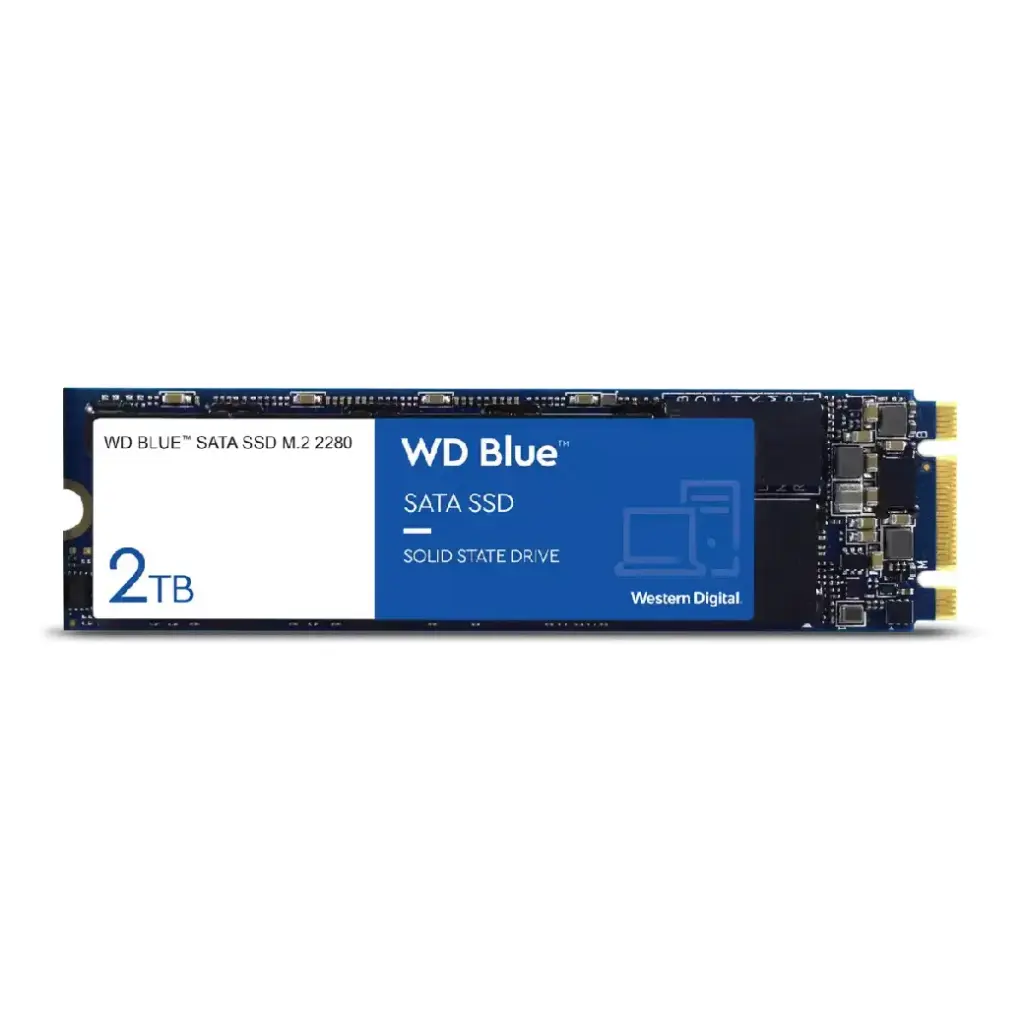 WD SSD BLUE 2TB M.2 SATA 3(6GB/S) - READ 560MB/S, WRITE 530MB/S, 5Y รุ่น WDS200T2B0B