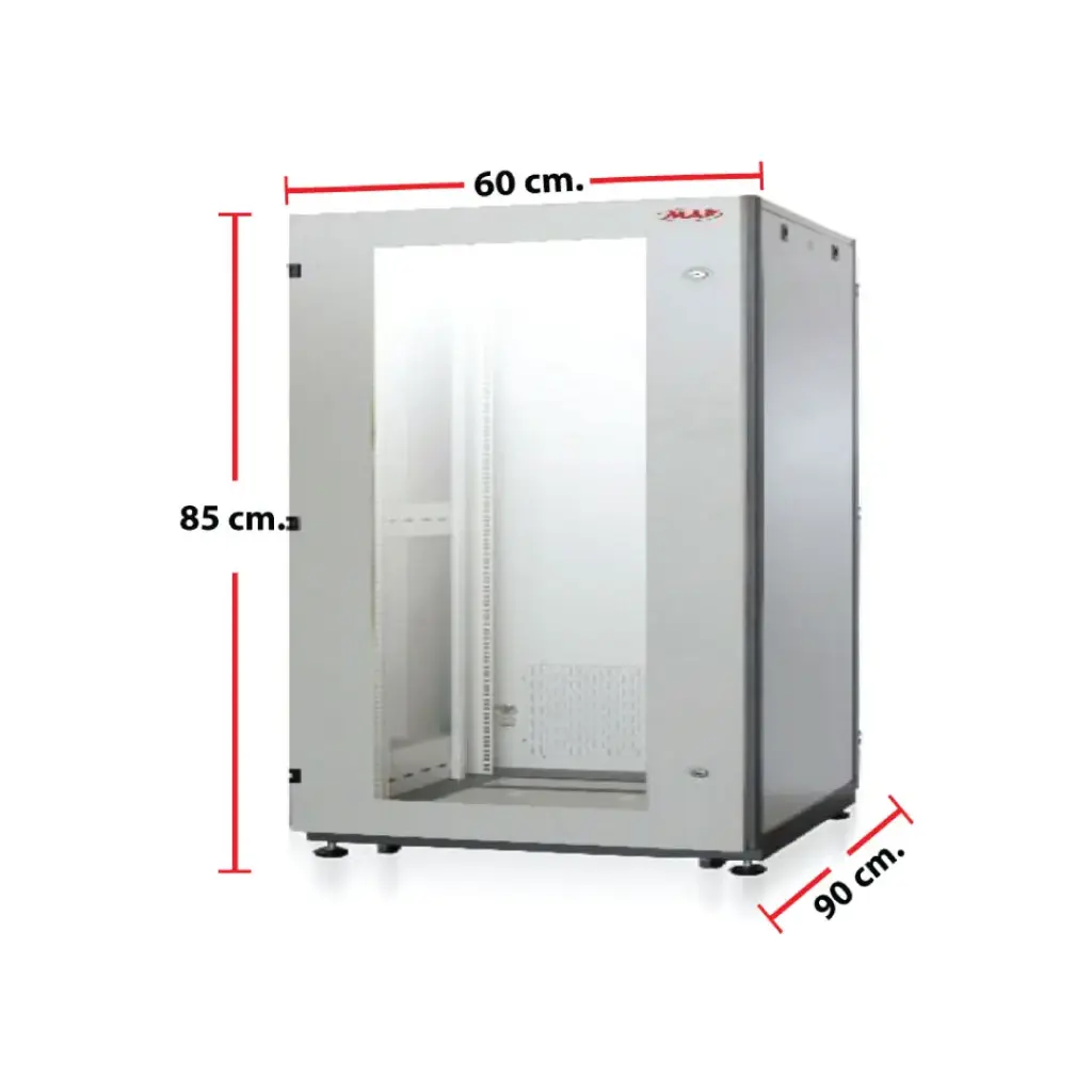 MAP ตู้ RACK 15U ลึก 90 cm. (60x90x85 cm.) 19" Modern Close Rack Serie. AC รุ่น M3-60915
