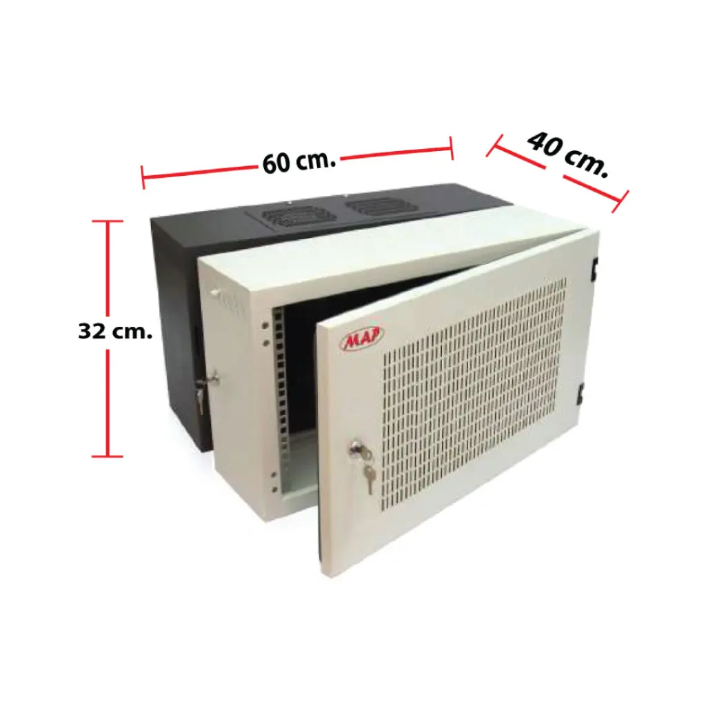 MAP ตู้ RACK 6U ลึก 40 cm.(60×40x32 cm.) 19" Modern Wall Rack Serie. PF รุ่น M1-60406P