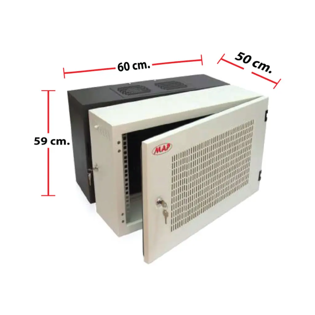 MAP ตู้ RACK 12U ลึก 50 cm.(60×50x59 cm.) 19" Modern Wall Rack Serie. PF รุ่น M1-60512P