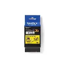 Brother เทปพิมพ์อักษรแบบติดแน่นพิเศษ เคลือบพลาสติก สีดำพื้นเหลือง 36 mm. TZE-S661