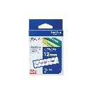 Brother เทปพิมพ์อักษรแบบเคลือบพลาสติก สีน้ำเงินพื้นใส 12 mm. TZE-133