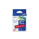 Brother เทปพิมพ์อักษรแบบเคลือบพลาสติก สีขาวพื้นแดง 12 mm. TZE-435