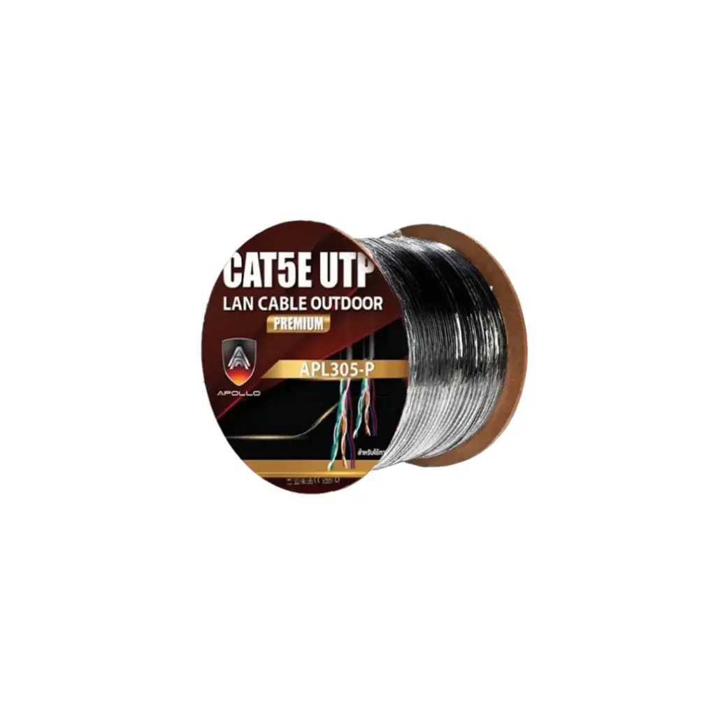 APOLLO สาย LAN CAT5E มีไฟ OUTDOOR (305 M) รุ่น APL-305P-Premium