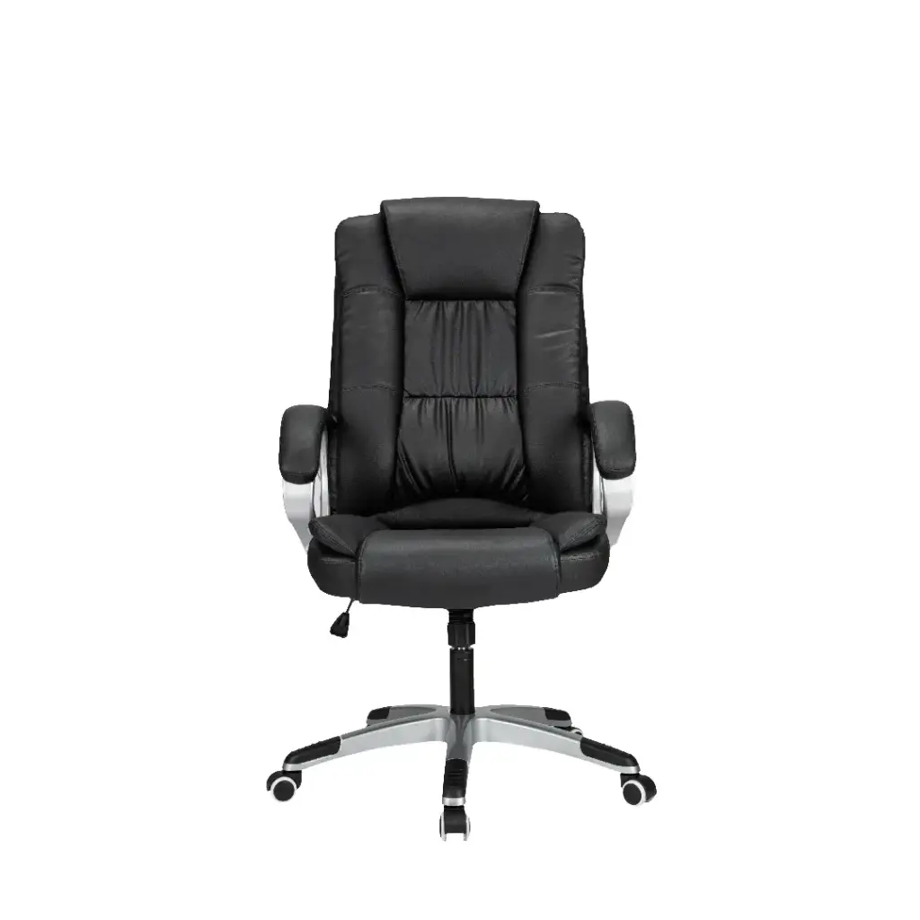 Deli เก้าอี้สำนักงาน รุ่น COMFO สีดำ เบาะฟองน้ำที่คืนรูปดีหนา 2 ชั้นหุ้มด้วยหนัง PU อย่างดี ให้ความนุ่มสบายและยืดหยุ่นสูง ที่วางแขนบุฟองน้ำหุ้มด้วยหนัง PU Soft รุ่น E4524