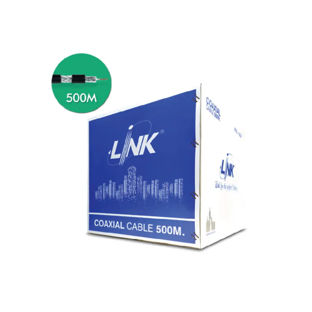 LINK สาย RG6 ชิลด์ 95% Black (500 M) รุ่น CB-0106A