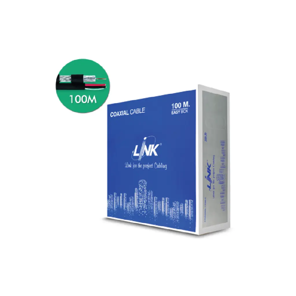 LINK สาย RG6 ชิลด์ 96% Power Wire Black (100 M) รุ่น CB-0109SPW+-1