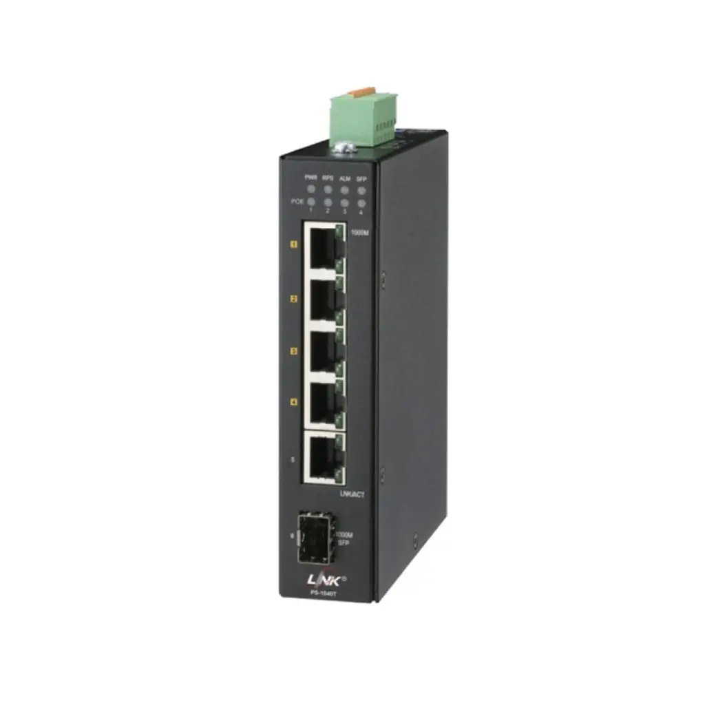 LINK 4-Port Industrial Gigabit PoE Switch (4 GE + 1 SFP GE)(90W) รุ่น PS-1040T