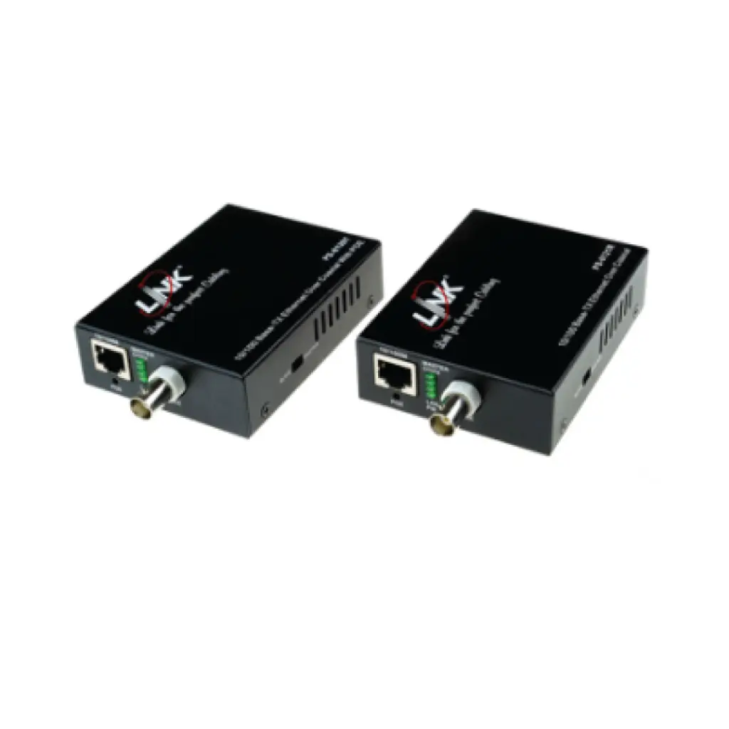 LINK 1-Port Fast EoC w/PoE Converter SET w/Adapter รุ่น PS-0122SET