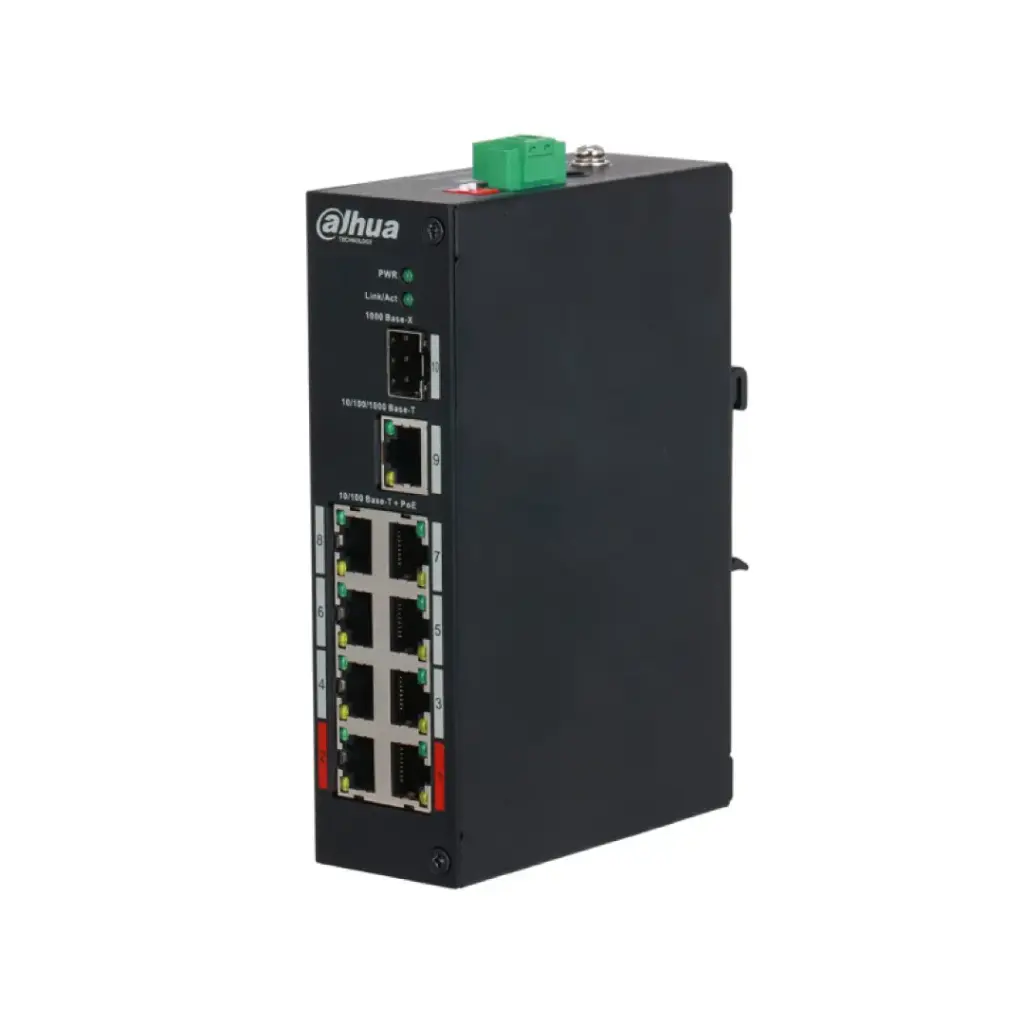 DAHUA POE SWITCHING 8+2 PORT (10/100MB POE)(1000MB UPLINK)(Unmanaged)(96W) รุ่น DH-PFS3110-8ET-96
