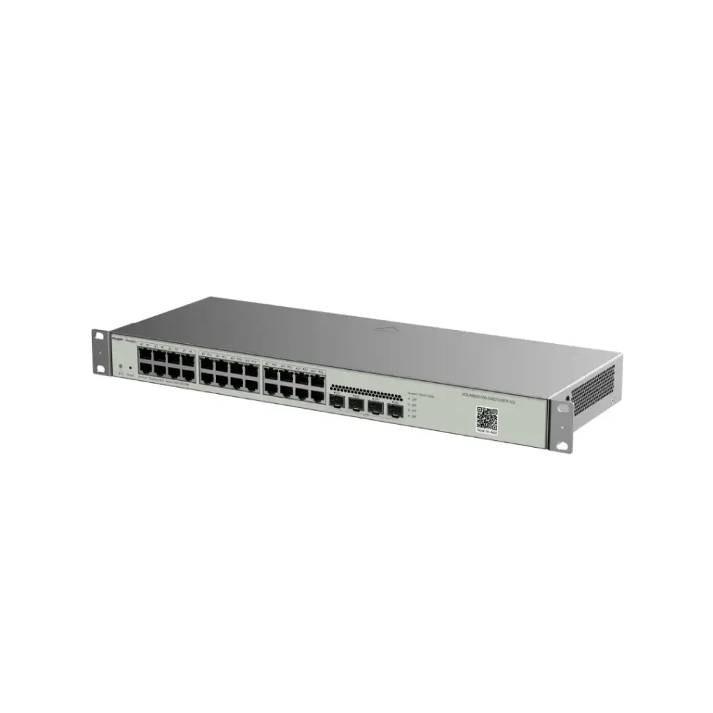 RUIJIE|REYEE 24-Port Gigabit L2 Managed  Switch, 24 Gigabit RJ45 Ports, 4 SFP Slots, 19-inch Rack-mountable Steel Case รุ่น RG-NBS3100-24GT4SFP-V2