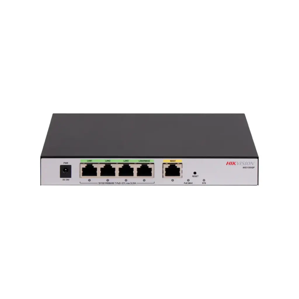 HIKVISION 4 Port Gigabit PoE with 1 LAN/WAN Switchable Access Controller รุ่น DS-3WG105GP-SI