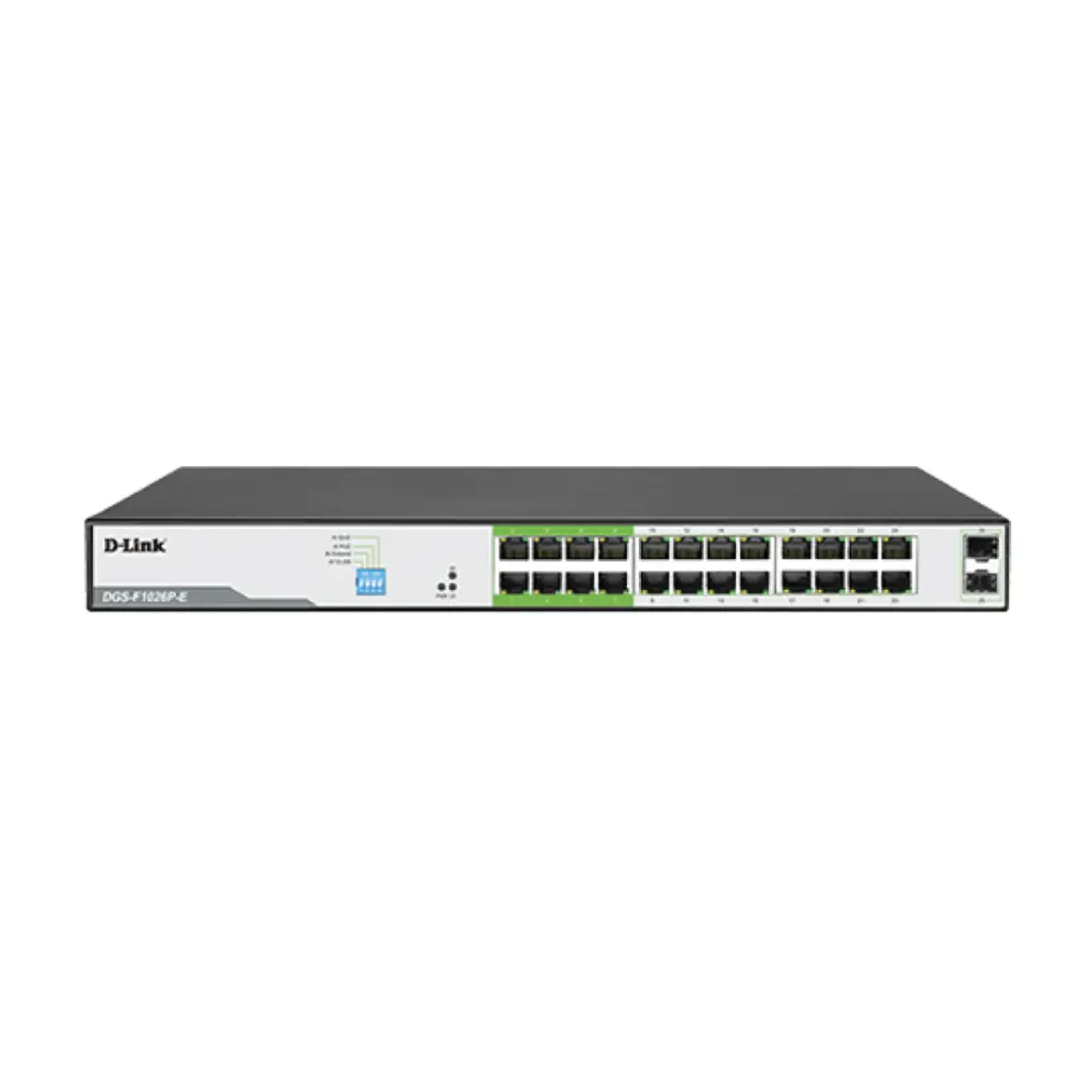 D-Link POE SWITCHING 24+2 PORT (1000MB POE)(1000MB Uplink)(Unmanaged)(250W) รุ่น DGS-F1026P-E