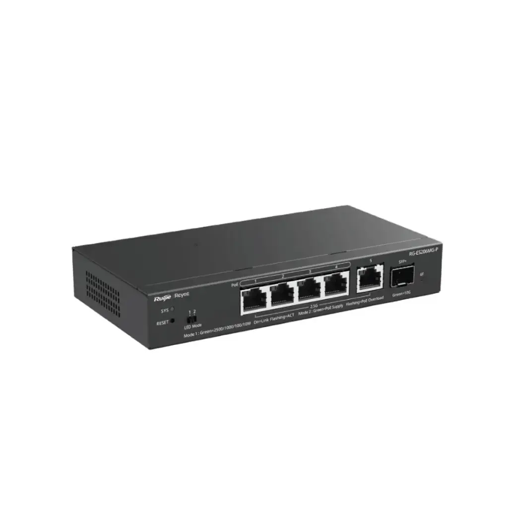 RUIJIE|REYEE 6-Port Gigabit Cloud Managed PoE Switch รุ่น RG-ES206MG-P