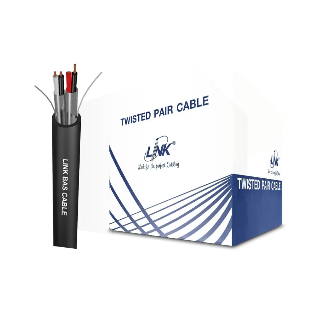 LINK BAS, TWISTED PAIR Foil SHIELDED 4 X 18 AWG, 2 P , OUTDOOR Cable (500 M.) รุ่น CB-0418AAP 