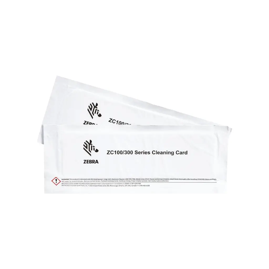 Zebra Cleaning Card Kit (Improved), ZC100/300, 5 Cards (105999-311-01)