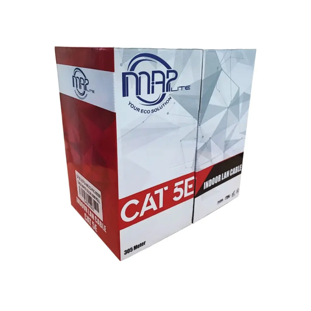 MAP LAN CABLE 24 AWG U/UTP CAT5E PVC CCA, CMR INDOOR WHITE 305 M. ROLL (0.5 mm) รุ่น CCA5E-8305