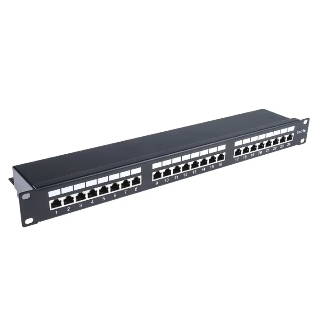 MAP 19" 1U FTP CAT5E Patch panel 24 ports with support bar รุ่น PF-5E024