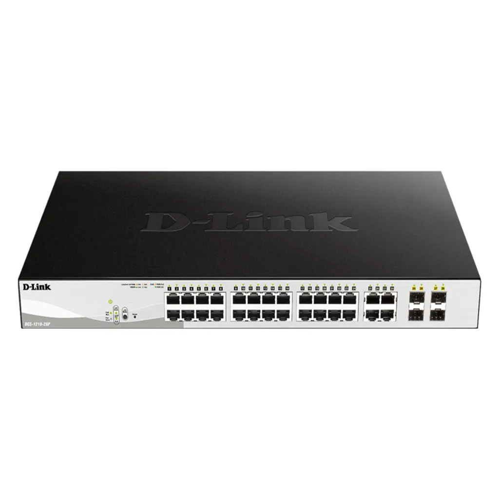 D-Link POE SWITCHING 24+4+4 PORT (1000MB POE)(1000MB Uplink)(1000MB SFP)(Managed)(193W) รุ่น DGS-1210-28P