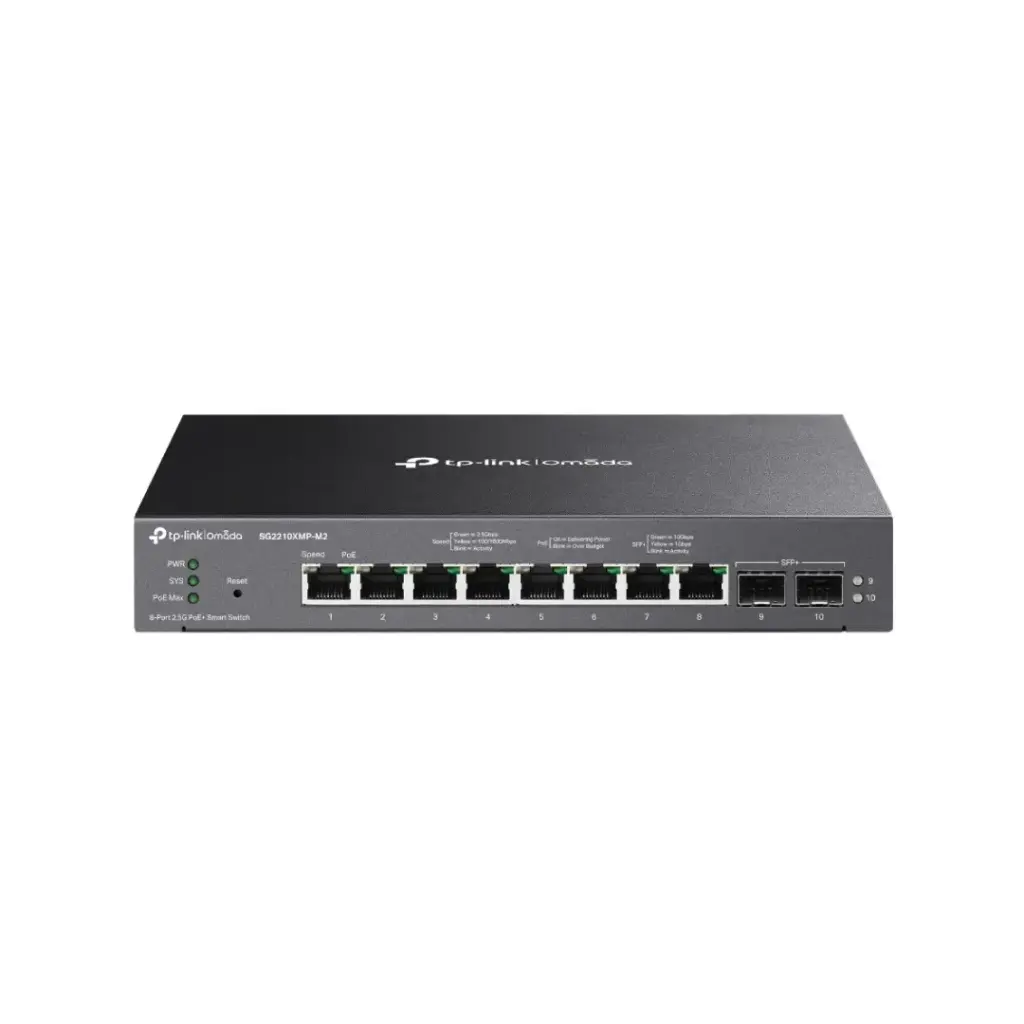 TP-LINK Omada 8-Port 2.5GBASE-T and 2-Port 10GE SFP+ Smart Switch with 8-Port PoE+ รุ่น SG2210XMP-M2