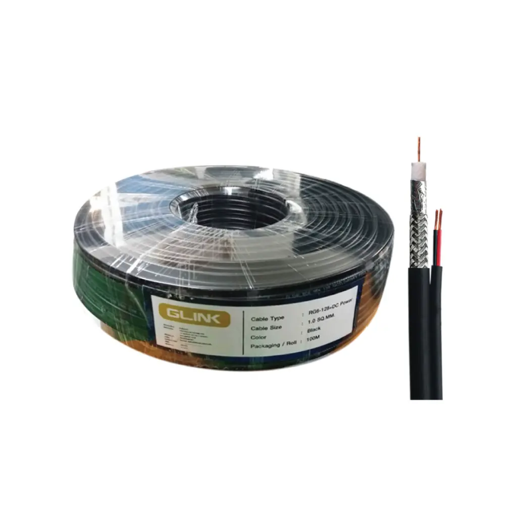 GLINK สาย RG6 มีไฟ ชิลด์ 95% 