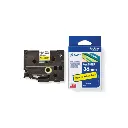 Brother เทปพิมพ์อักษรแบบเคลือบพลาสติก สีดำพื้นเหลือง 36 mm. TZE-661