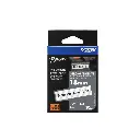 Brother เทปพิมพ์อักษรแบบติดแน่นพิเศษ เคลือบพลาสติก สีดำพื้นใส 18 mm. TZE-S141