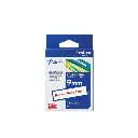 Brother เทปพิมพ์อักษรแบบเคลือบพลาสติก สีแดงพื้นขาว 9 mm. TZE-222