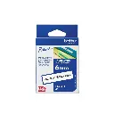 Brother เทปพิมพ์อักษรแบบเคลือบพลาสติก สีดำพื้นขาว 6 mm. TZE-211