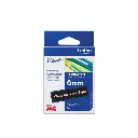 Brother เทปพิมพ์อักษรแบบเคลือบพลาสติก สีขาวพื้นดำ 6 mm. TZE-315