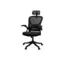 Deli เก้าอี้สำนักงาน รุ่น SMOOTHY สีดำ มีพนักพิงศรีษะปรับได้ ขาเหล็กและมีล้อ สามารถหมุนรอบตัวได้ 360 องศา รุ่น E4505